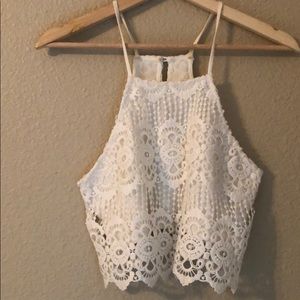 Lulus white crop tank